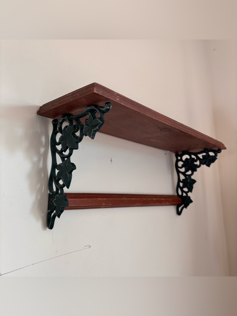 Decorative Cottagecore Cast Iron Bracket Wall Shelf